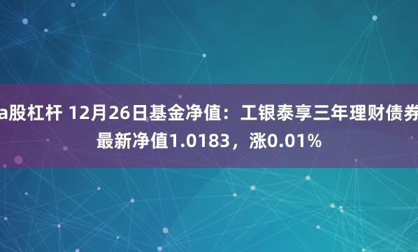 a股杠杆 12月26日基金净值：工银泰享三年理财债券最新净值1.0183，涨0.01%