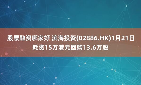 股票融资哪家好 滨海投资(02886.HK)1月21日耗资15万港元回购13.6万股